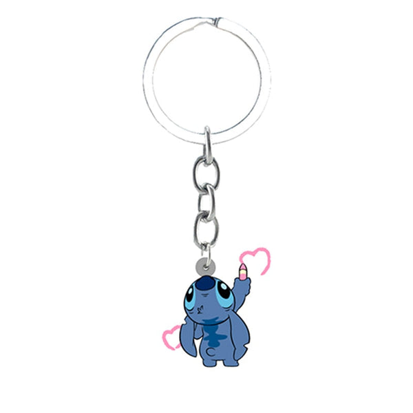 Stitch Keychain Draws Hearts